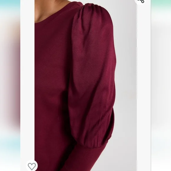 Splendid Oslo Puff Sleeve Tee In Mulberry